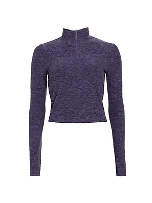 Training Heathered Stretch Crop Sweatshirt