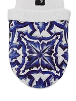 Tile-Print Terry Slippers