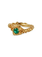 24K-Gold-Plated & Emerald Ring