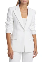 Cate Ruched-Sleeve Blazer