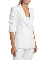 Cate Ruched-Sleeve Blazer