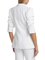 Cate Ruched-Sleeve Blazer