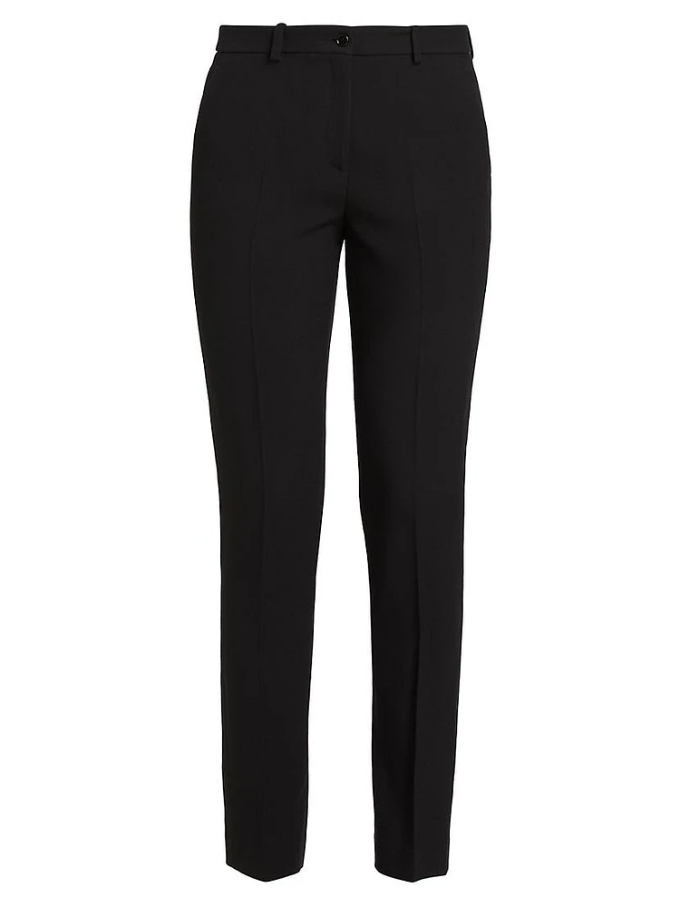 Samantha Pleated Straight-Leg Pants