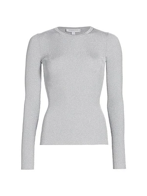 Hutton Metallic-Knit Top