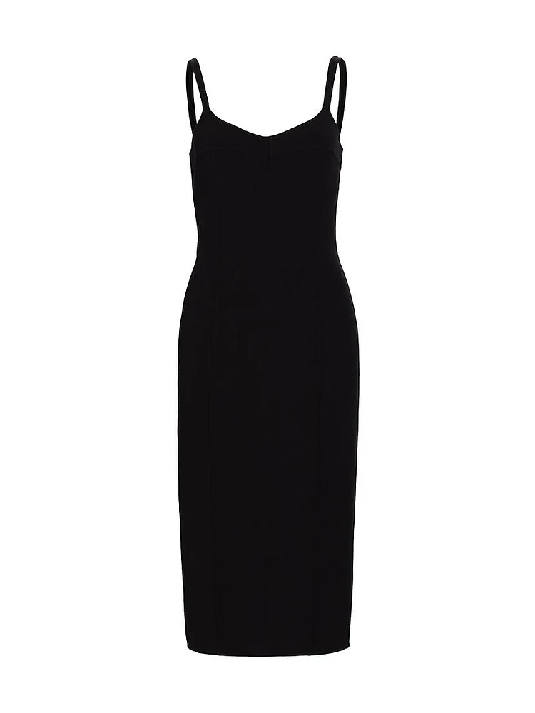 Wool-Blend Slip Sheath Dress