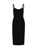 Wool-Blend Slip Sheath Dress