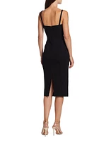 Wool-Blend Slip Sheath Dress