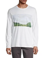 Printed Long-Sleeve Cotton Tee