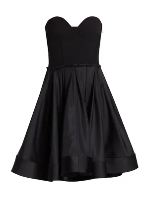 Taffeta Bustier Fit-&-Flare Dress