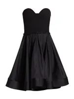 Taffeta Bustier Fit-&-Flare Dress