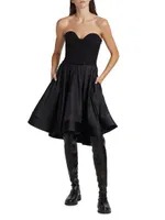 Taffeta Bustier Fit-&-Flare Dress