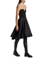 Taffeta Bustier Fit-&-Flare Dress