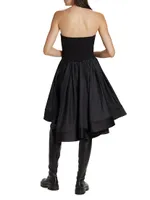 Taffeta Bustier Fit-&-Flare Dress