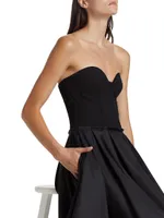 Taffeta Bustier Fit-&-Flare Dress