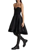 Taffeta Bustier Fit-&-Flare Dress