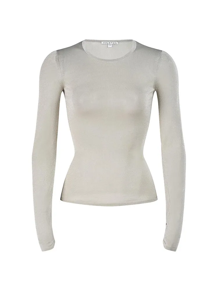 Lucia Metallic Crewneck Top