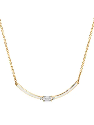 Parameswara Enchantress 18K Yellow Gold, Diamond, & Enamel Pendant Necklace