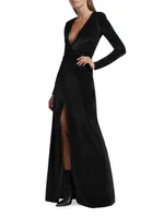 Misse Long-Sleeve Velvet Gown