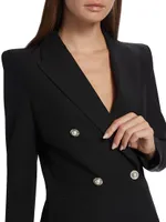 Greta Pearl-Button Stretch Blazer