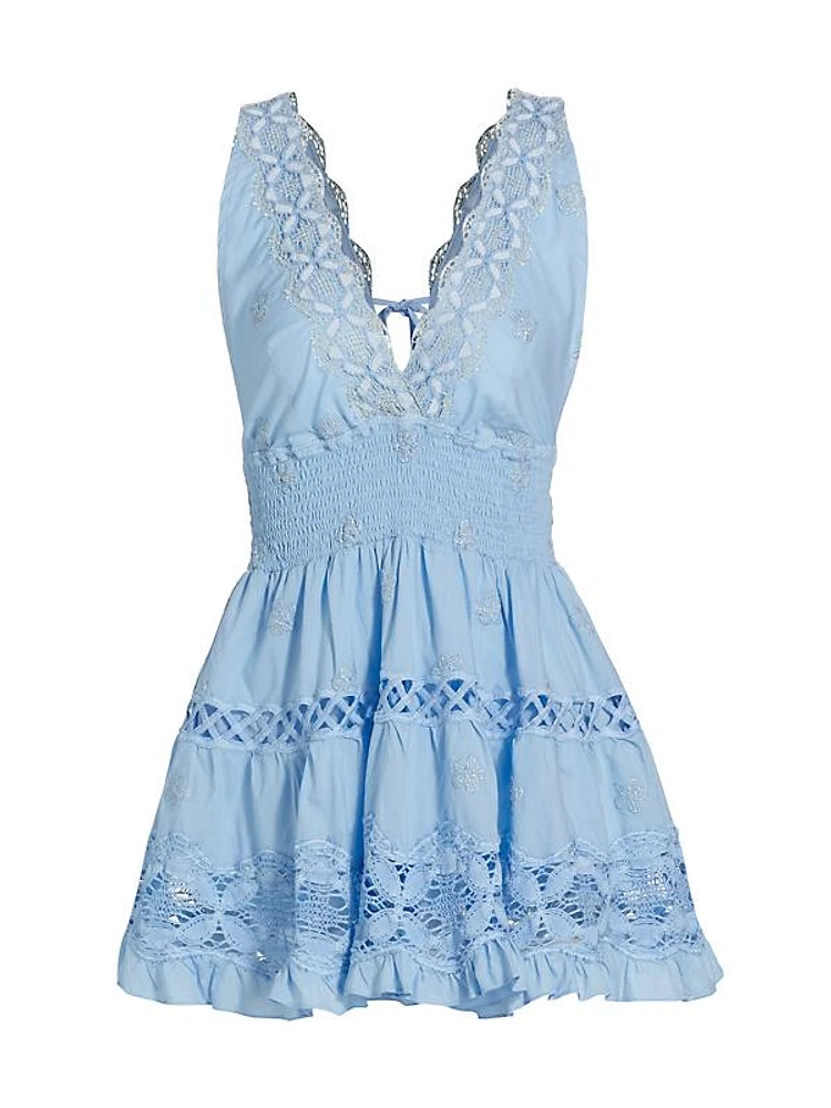 Marisa Cotton Lace Flounce Dress