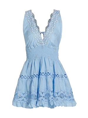 Marisa Cotton Lace Flounce Dress