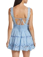 Marisa Cotton Lace Flounce Dress