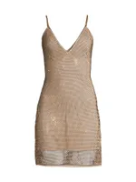 Lila Studded Mesh Minidress