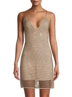 Lila Studded Mesh Minidress