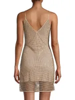 Lila Studded Mesh Minidress