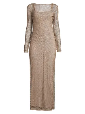 Lulu Studded Mesh Maxi Dress