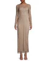 Lulu Studded Mesh Maxi Dress