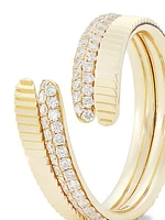 Aura 14K Yellow Gold & 0.51 TCW Diamond Crossover Ring