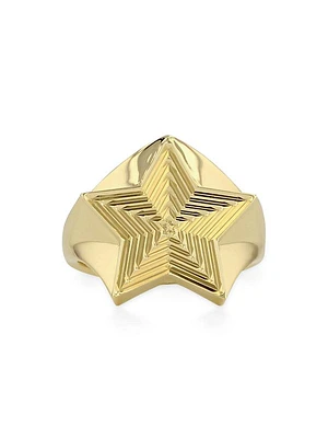 14K Yellow Gold Aura Star Ring