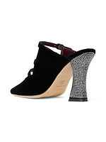 Nadine Rhinestone-Embellished Velvet Heels