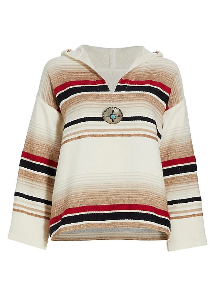 Stripe Cotton-Blend Hooded Sweater