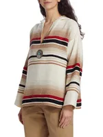 Stripe Cotton-Blend Hooded Sweater