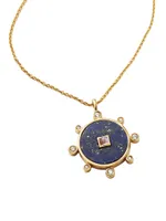 Serpents 18K-Yellow-Gold Vermeil & Multi-Gemstone Pendant Necklace