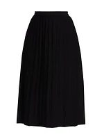 Pleated Knit Midi-Skirt