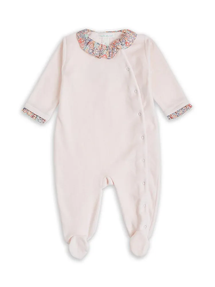 Baby Girl's Liberty Print Wing Velour Seepsuit