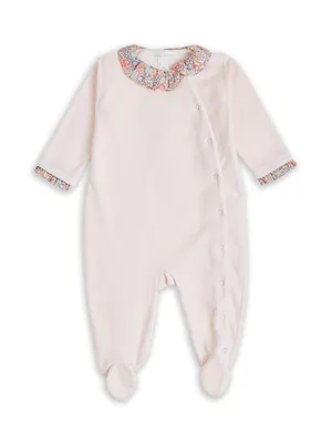 Baby Girl's Liberty Print Wing Velour Seepsuit