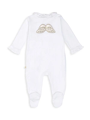 Baby's Silvertone Angel Wing Sleepsuit