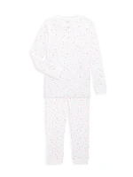 Little Kid's & Star Crown Print 2-Piece Pajama Set