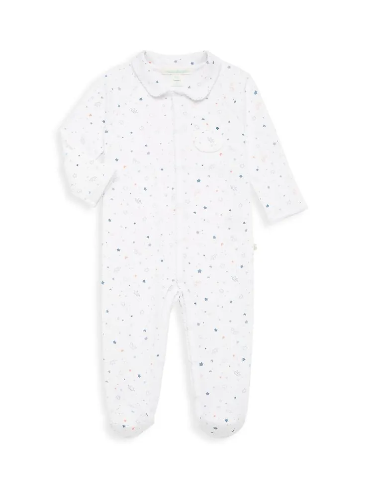 Baby's Star & Crown Print Footie