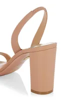 So Nude Leather Sandals