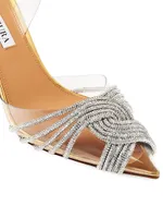 Gatsby Crystal-Embellished PVC Slingback Sandals