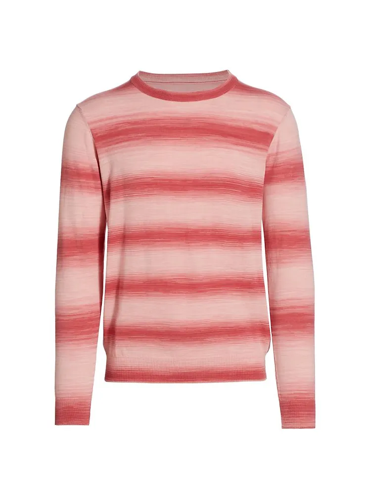 Slim-Fit Ombré Striped Crewneck Sweater