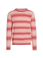 Slim-Fit Ombré Striped Crewneck Sweater