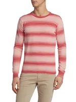 Slim-Fit Ombré Striped Crewneck Sweater