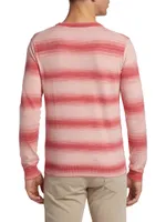 Slim-Fit Ombré Striped Crewneck Sweater