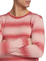 Slim-Fit Ombré Striped Crewneck Sweater